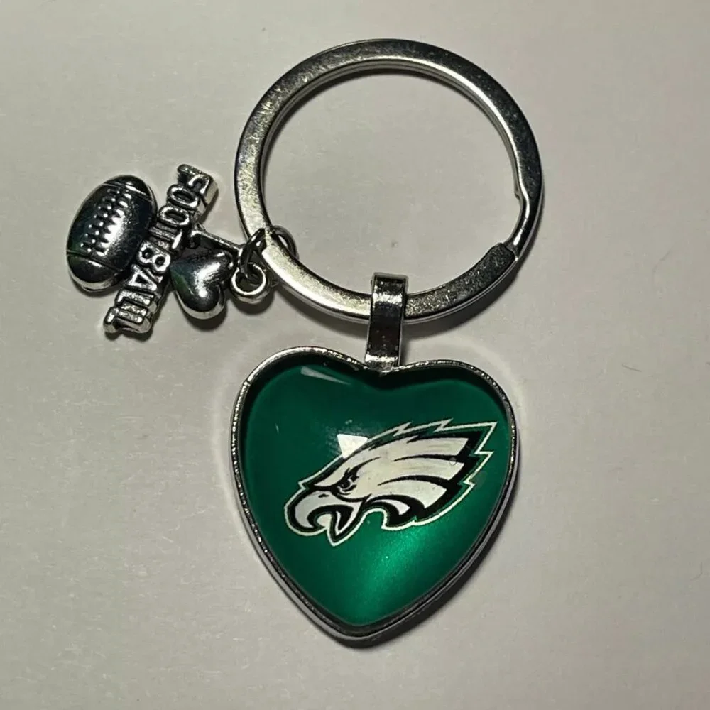 PHILADELPHIA EAGLES I Love Football Keychain NEW
